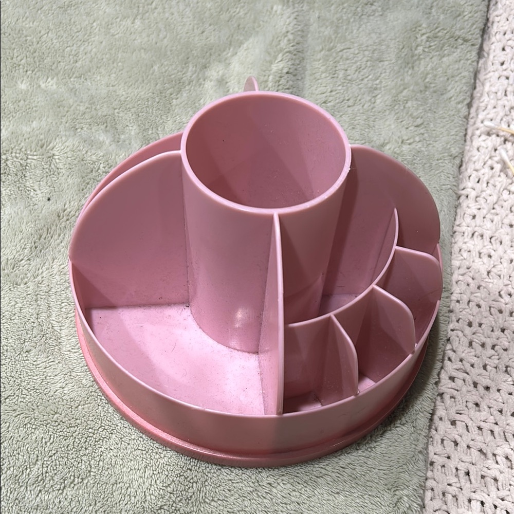 Pink Rotating Makeup Organizer